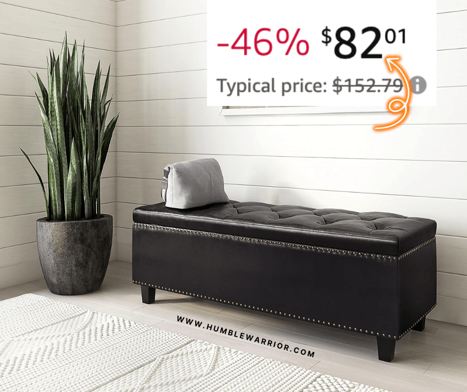 SIMPLIHOME Avalone Contemporary Ottoman Storage Bench!