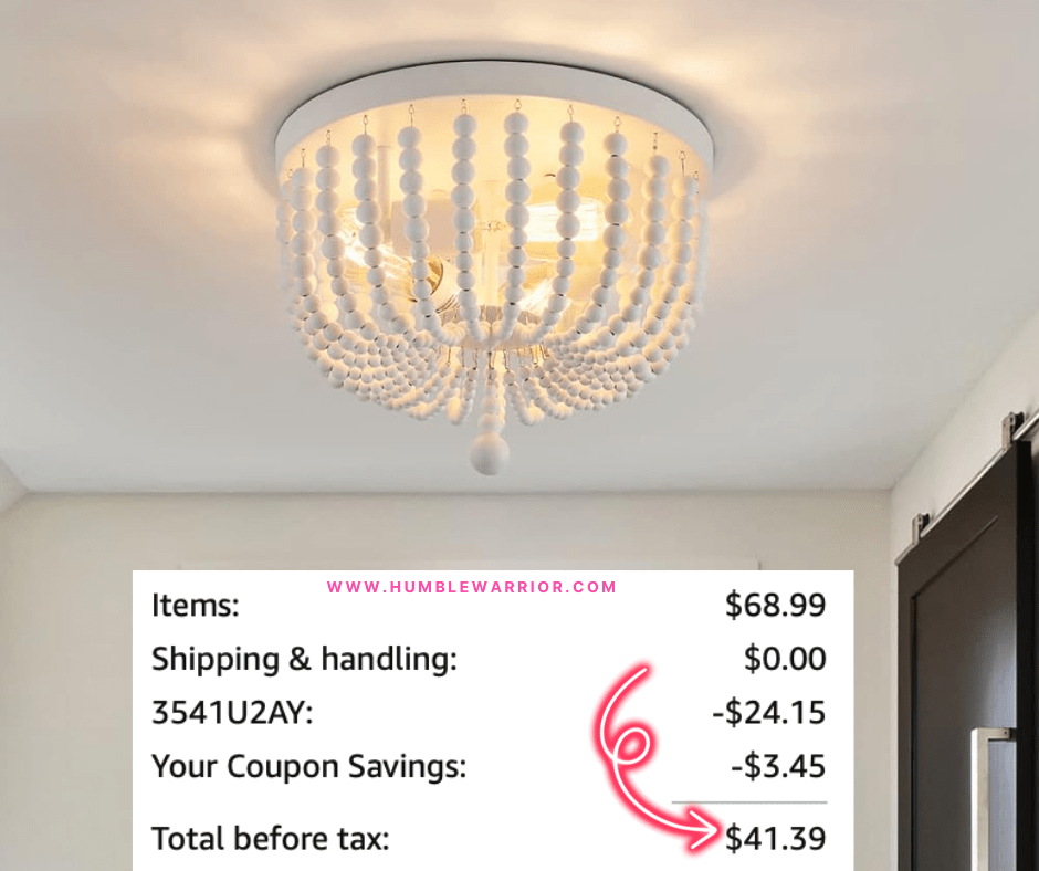 Q&S White Boho Beaded Chandelier!