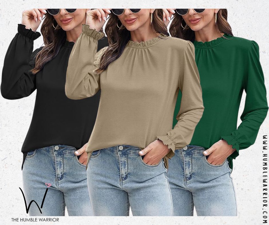 RUBZOOF Ruffle Neck Tops!!