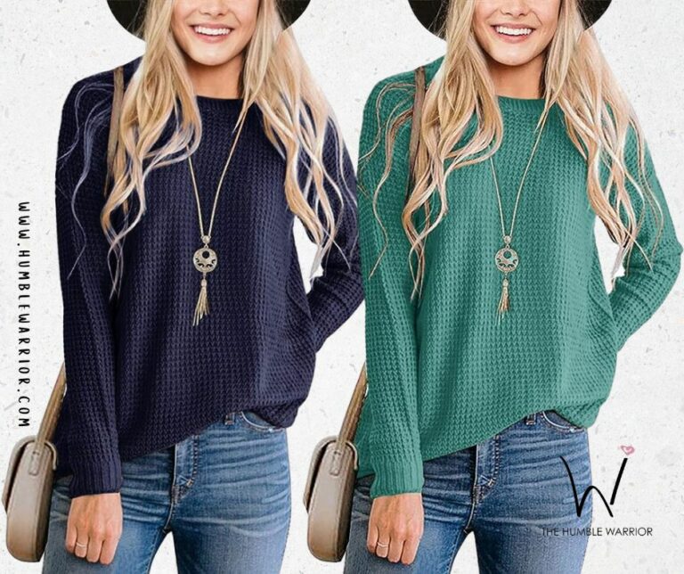 MEROKEETY Waffle Knit Crew Neck Sweaters!