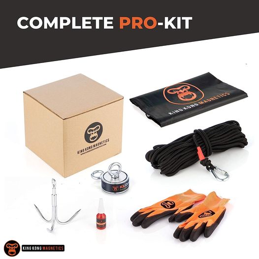King Kong Magnetics 1200 lbs Pulling Force Magnet Fishing Kit