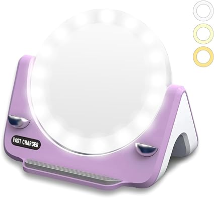 UNXAI Vanity Lighted Mirror with Wireless Charger