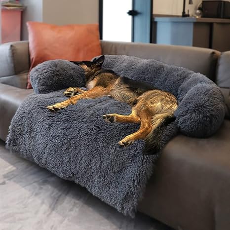 Calming Dog Bed Fluffy Plush Dog Mat