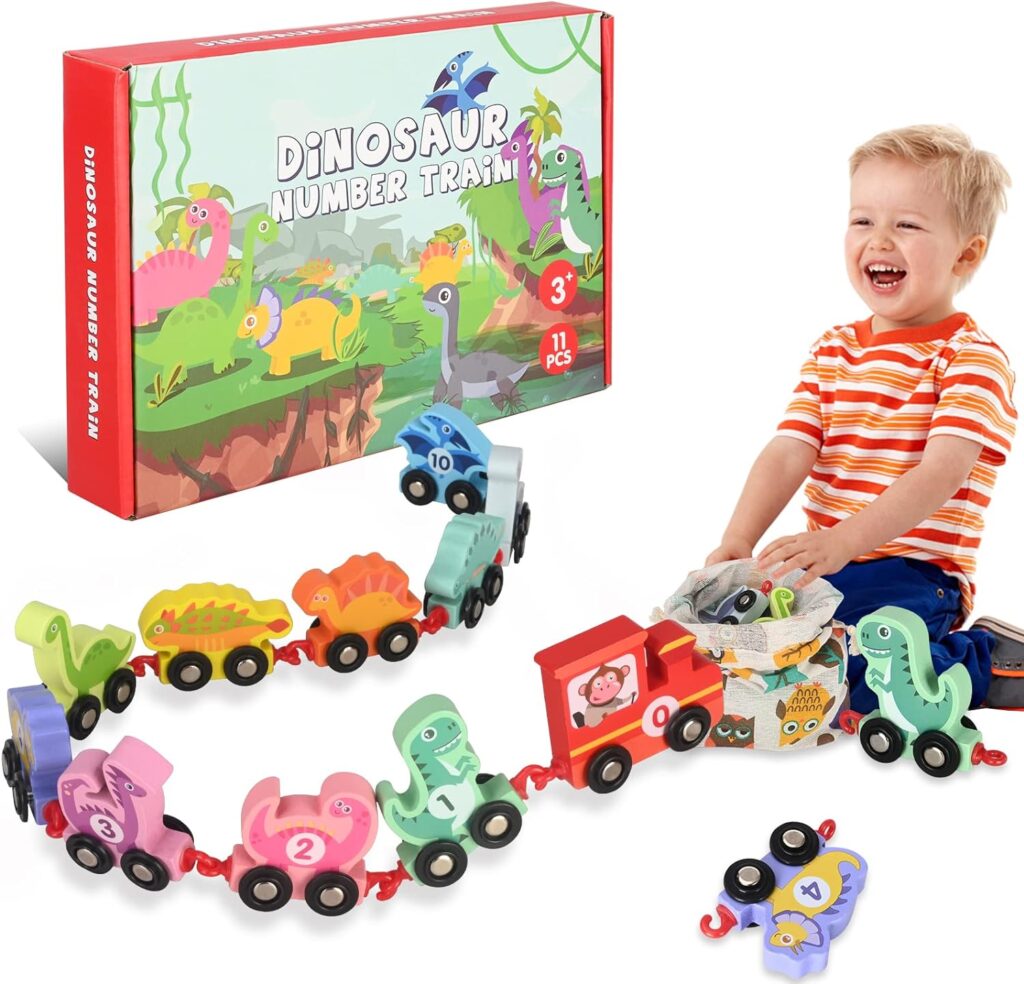 DINOTASTIC Wooden Dinosaur Number Train!!