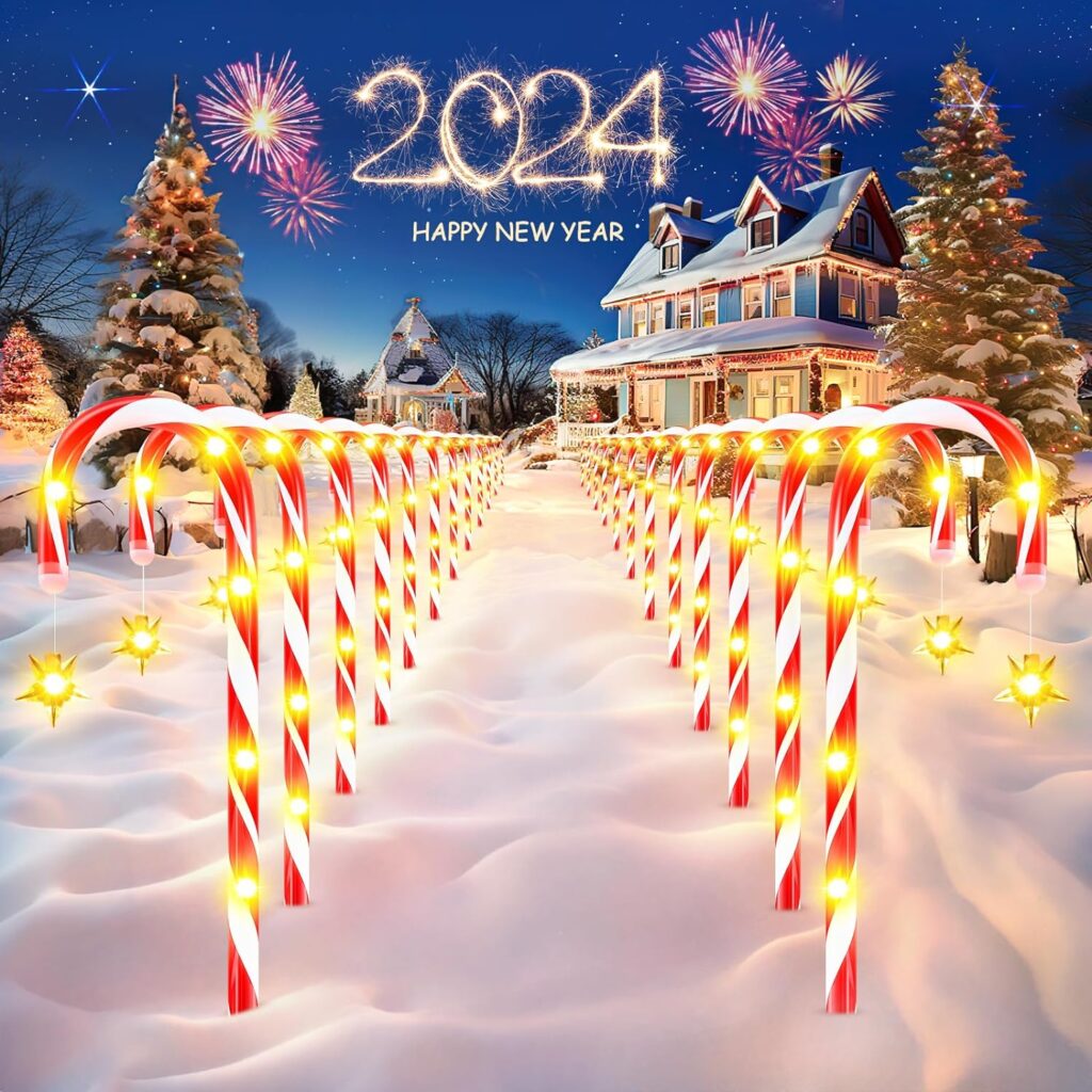 KOOPER 24-Pack of 19″ Solar Candy Canes!