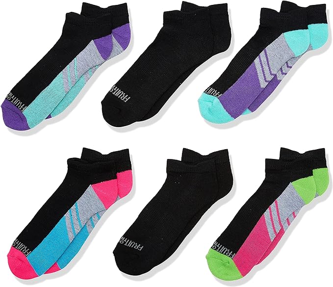 Fruit of the Loom Girls’ 6 Pack Socks