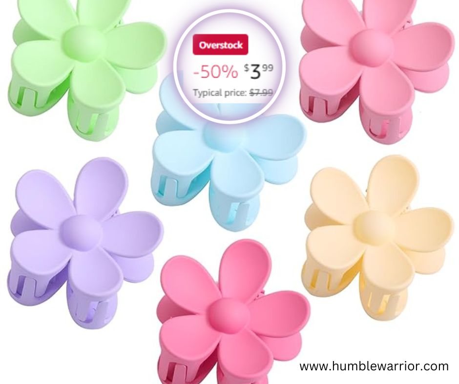 6 Flower Claw Clips
