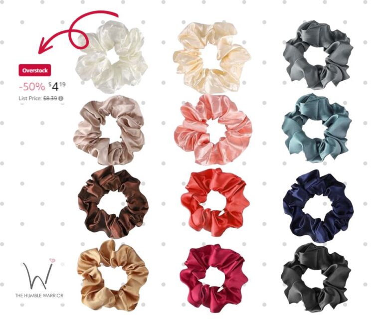 12 Satin Hair Scrunchies