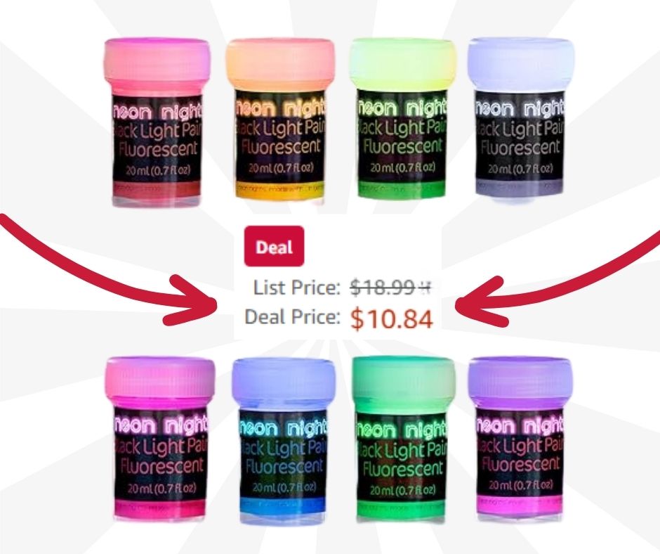 Neon Nights Glow in the Dark Paint – 8 Pack