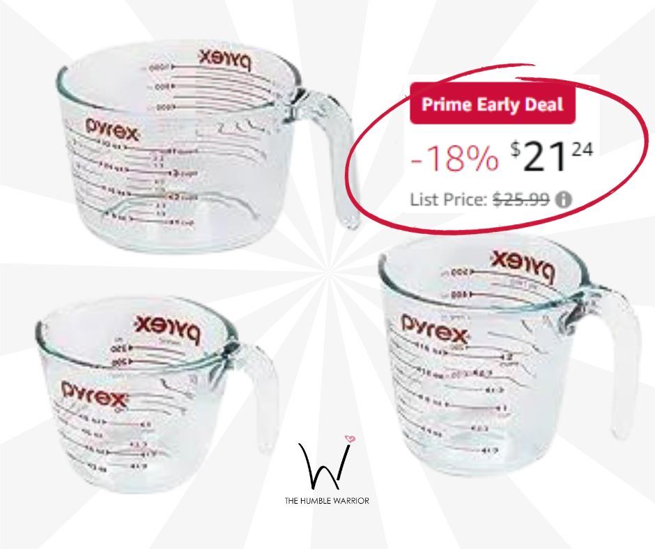 Pyrex 3 Piece Glass Measuring Cup Set