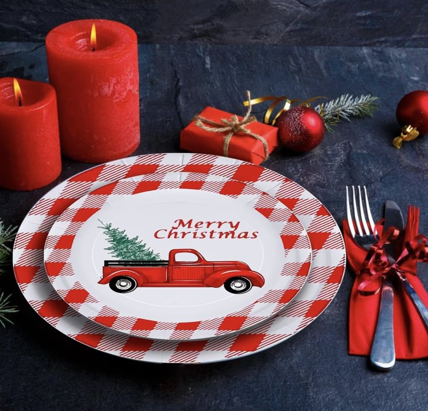 set of holiday truck plates