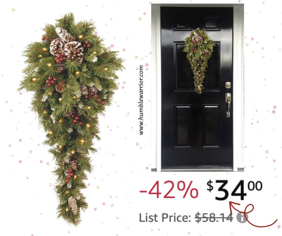 National Tree Company Pre-Lit Artificial Christmas Teardrop