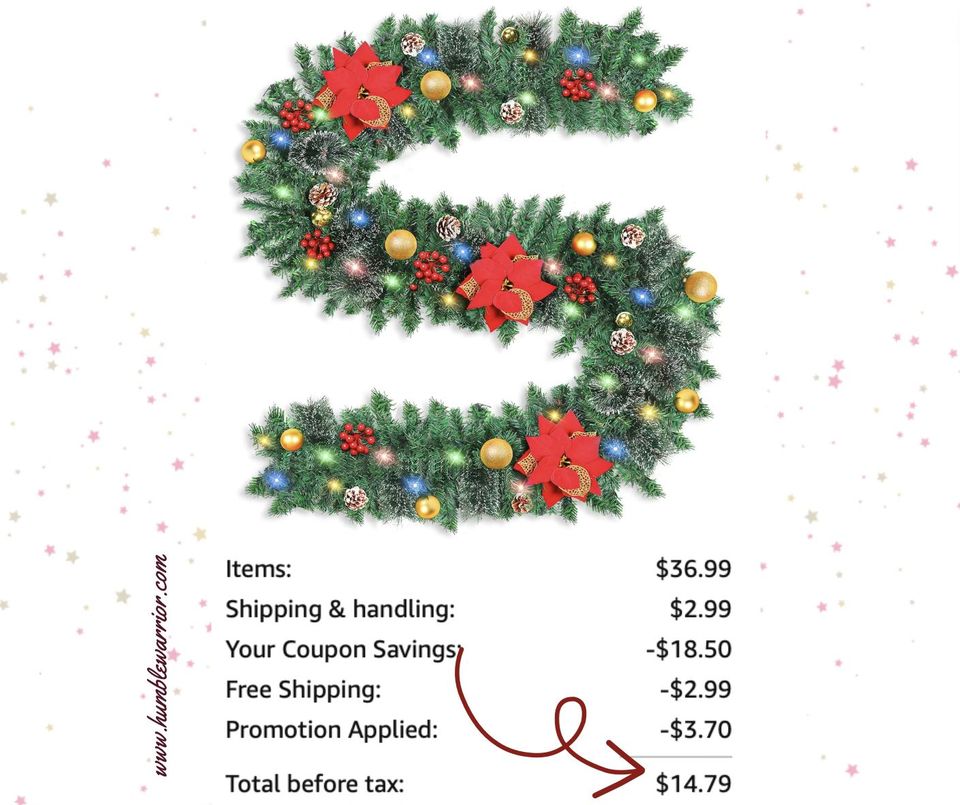9 foot pre-lit garland