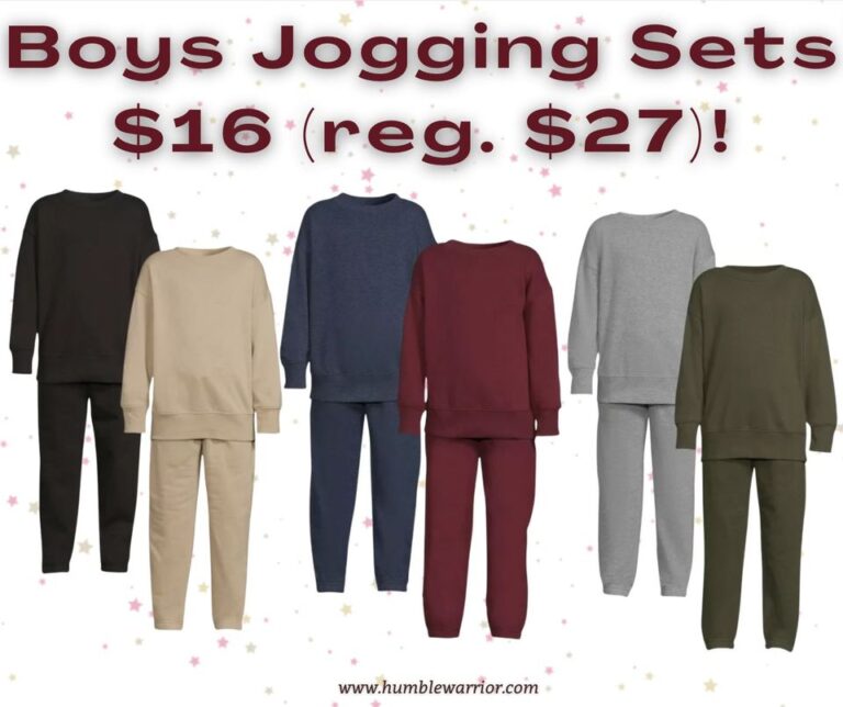 Athletic Works Boys Fleece Sweatshirt and Joggers, 4-Piece Set