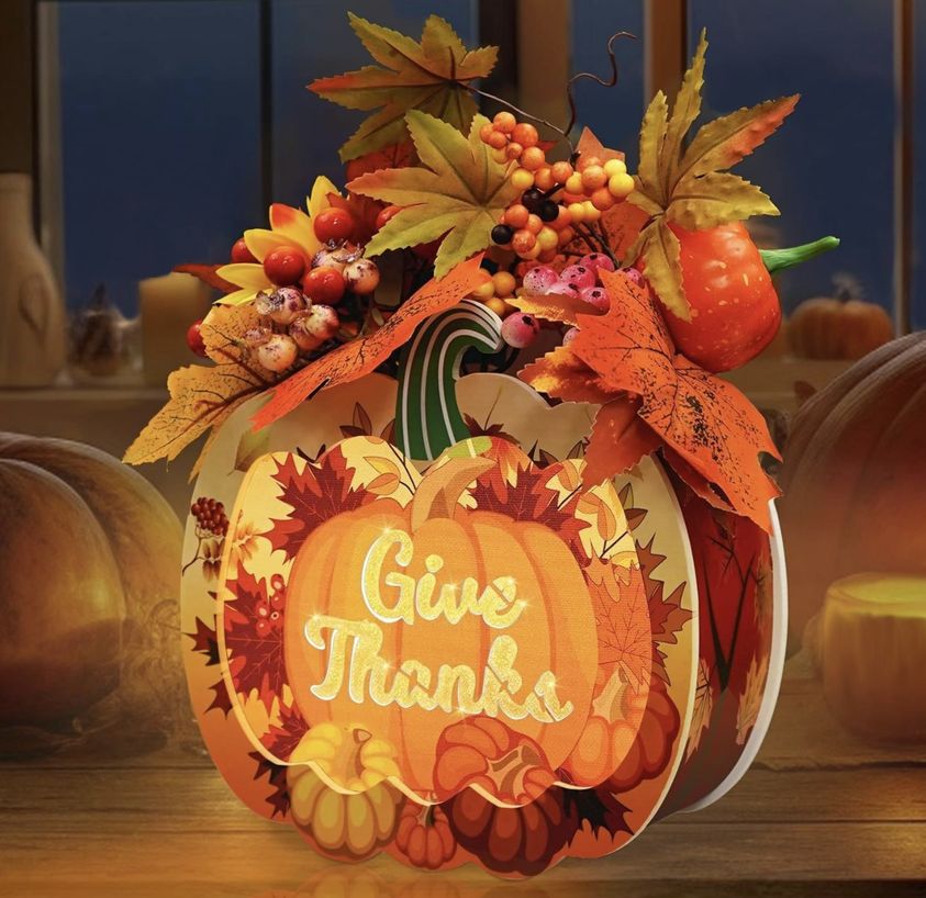 light up wooden Thanksgiving decor
