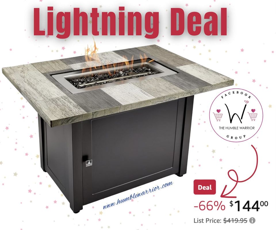 Ashton Gray 40×28” Rectangular Gas Fire Table