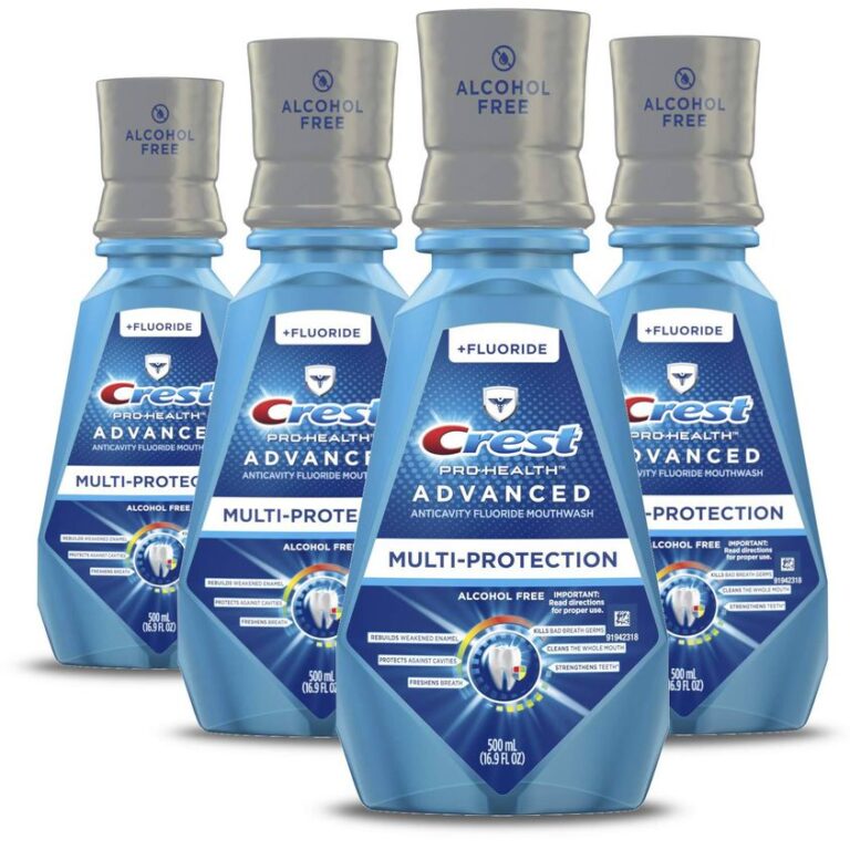 4 Pack of 16.9OZ Extra Deep Clean Fresh Mint Crest Pro-Health Advanced Multi-Protection Mouthwash