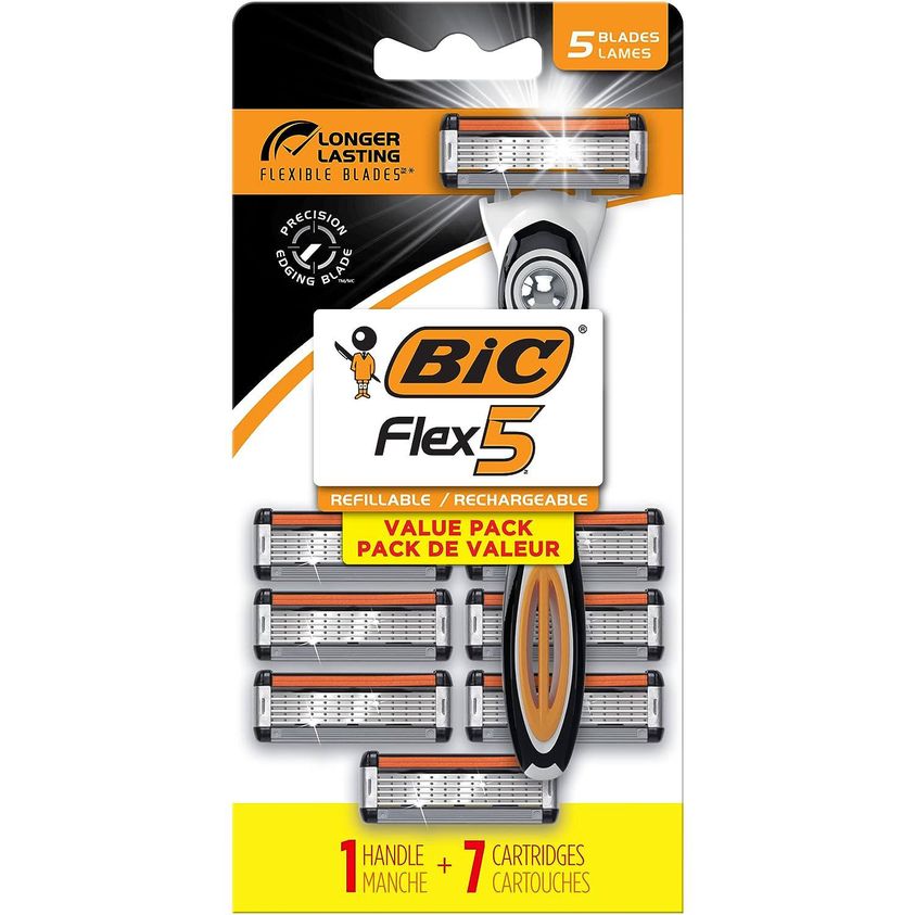BIC Hybrid Flex 5 Titanium 5 Blade Disposable Razors for Men