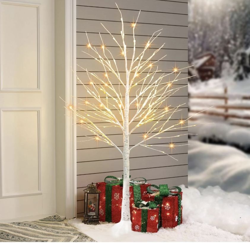 Dazzle Bright Lighted 6 Ft Birch Tree