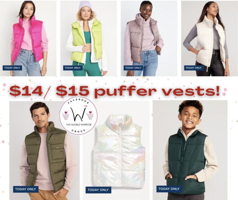 Old Navy puffer vests