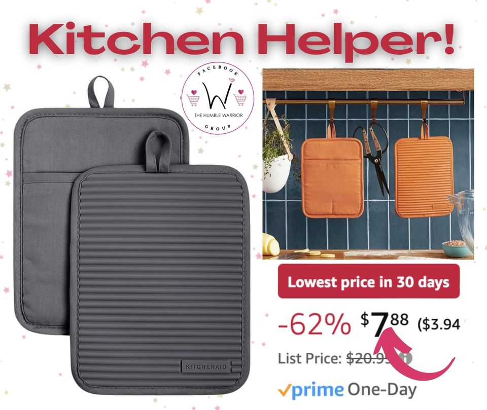 KitchenAid Ribbed Soft Silicone Pot Holder 2-Pack Sets