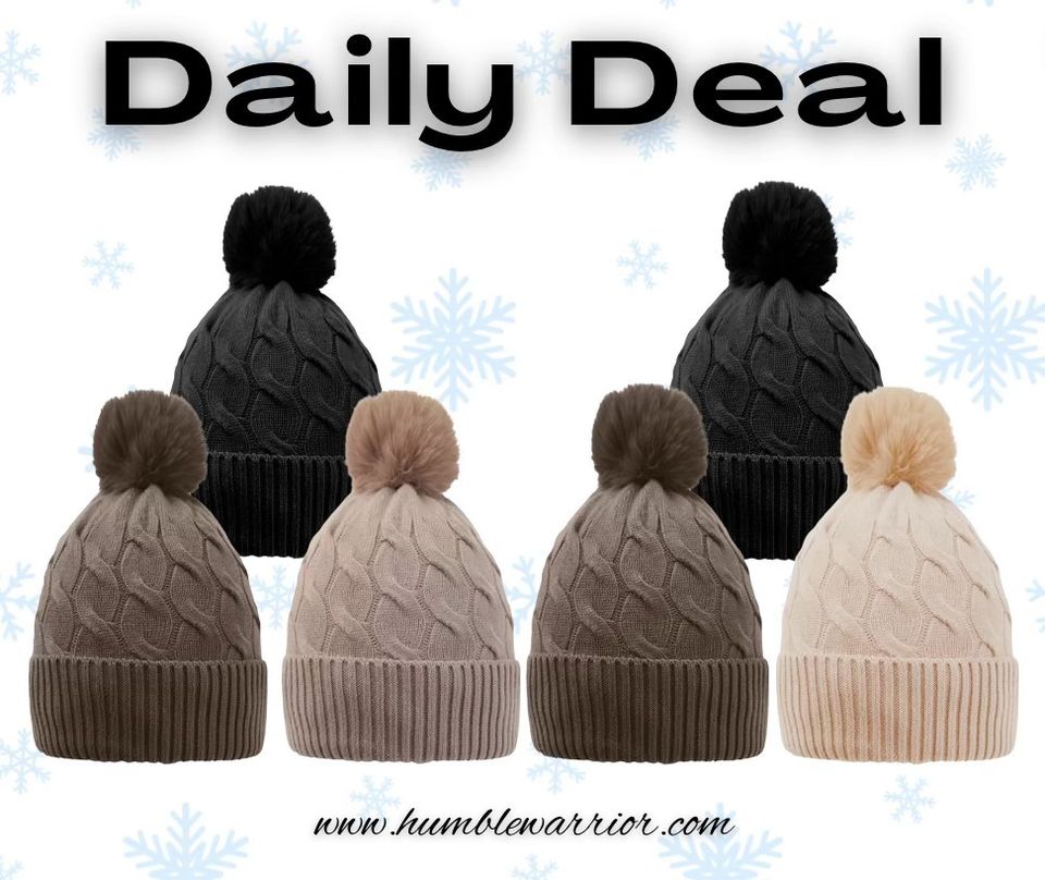 Amoretu three pack set of pom-pom hats