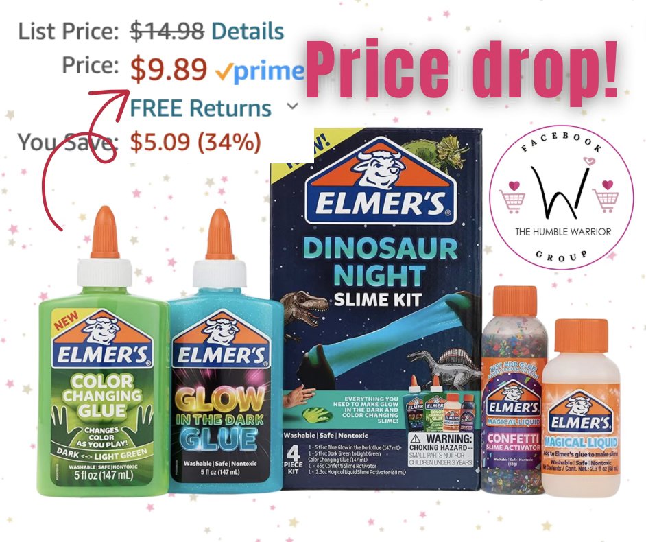 Elmer’s Glue Dinosaur Night Slime Kit.