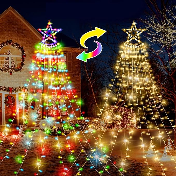 Vohuf Outdoor Christmas Star Lights