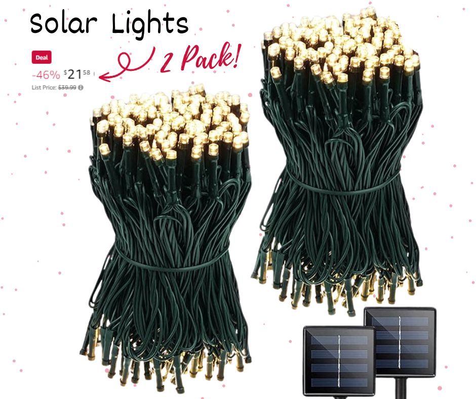 2-Pack of super long Solar Christmas Lights