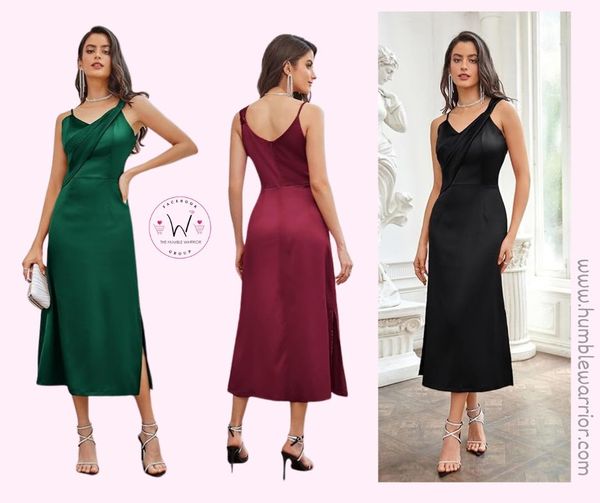 Grace Karin Satin Midi Dress