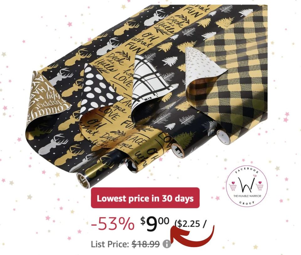 American Greetings 80 sq. ft. Reversible Christmas Wrapping Paper Bundle