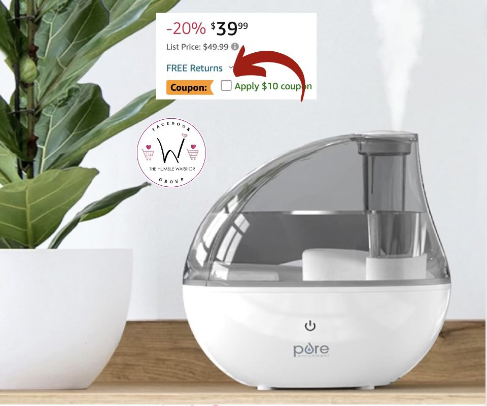 Pure Enrichment MistAire Silver Ultrasonic Cool Mist Humidifier