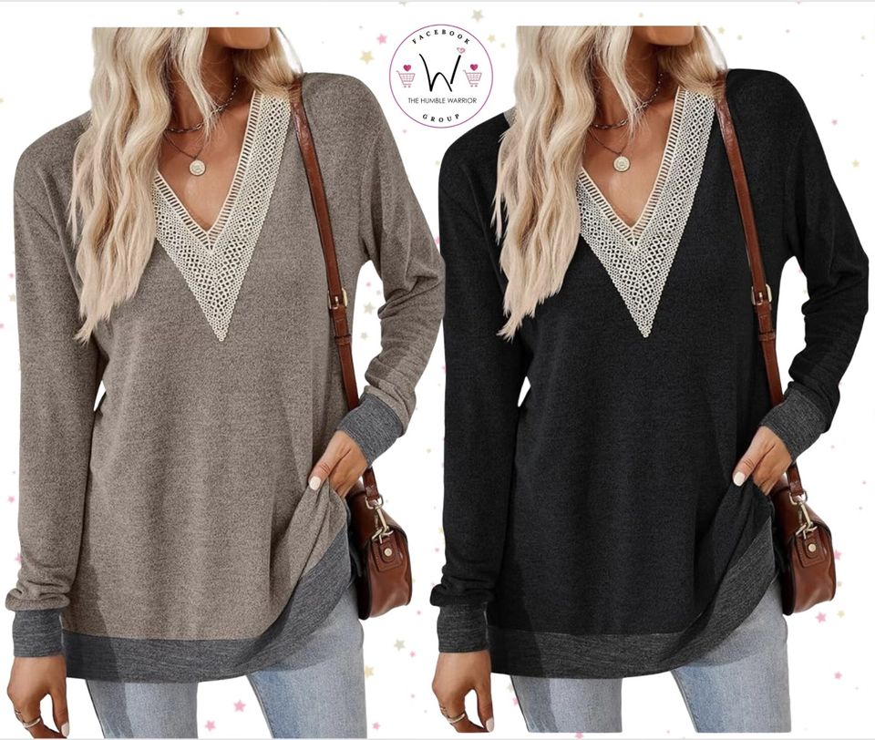 v-neck, long sleeve top