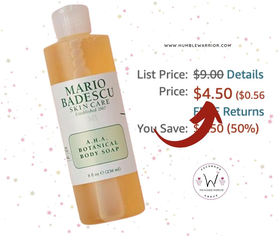 Mario Badescu AHA Botanical Body Wash Moisturizing, Clarifying and Gentle Exfoliating Body Wash