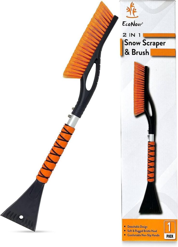 EcoNour 27″ Aluminum Snow Brush with Ice Scrapers