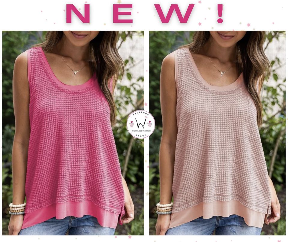 EVALESS waffle knit U-neck top
