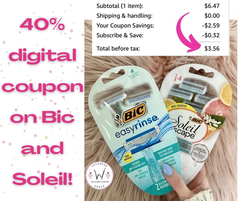 BIC and Soleil razor savings