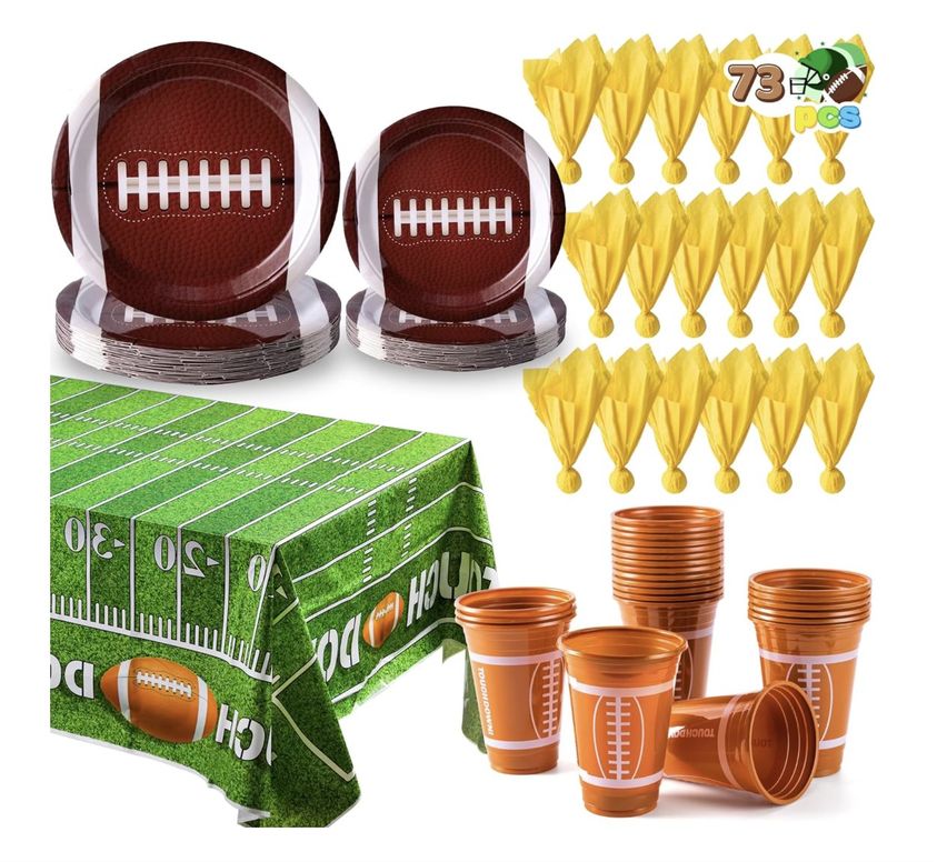 73 piece football party set