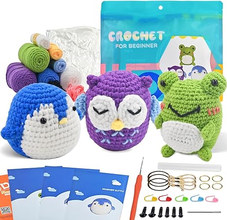 AIDINGO Crochet 3 Piece Kit for Beginners