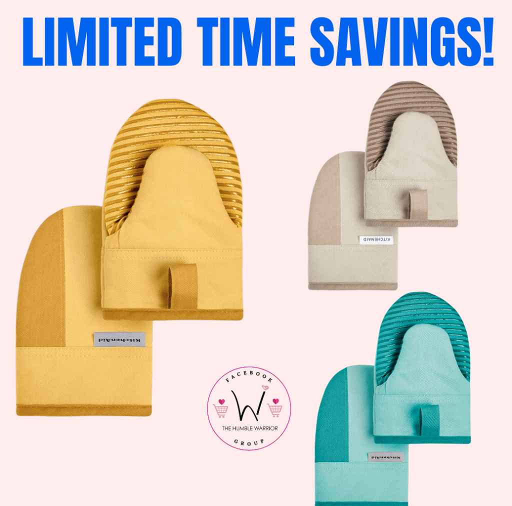KITCHENAID Two-tone Mini Oven Mitt Set!