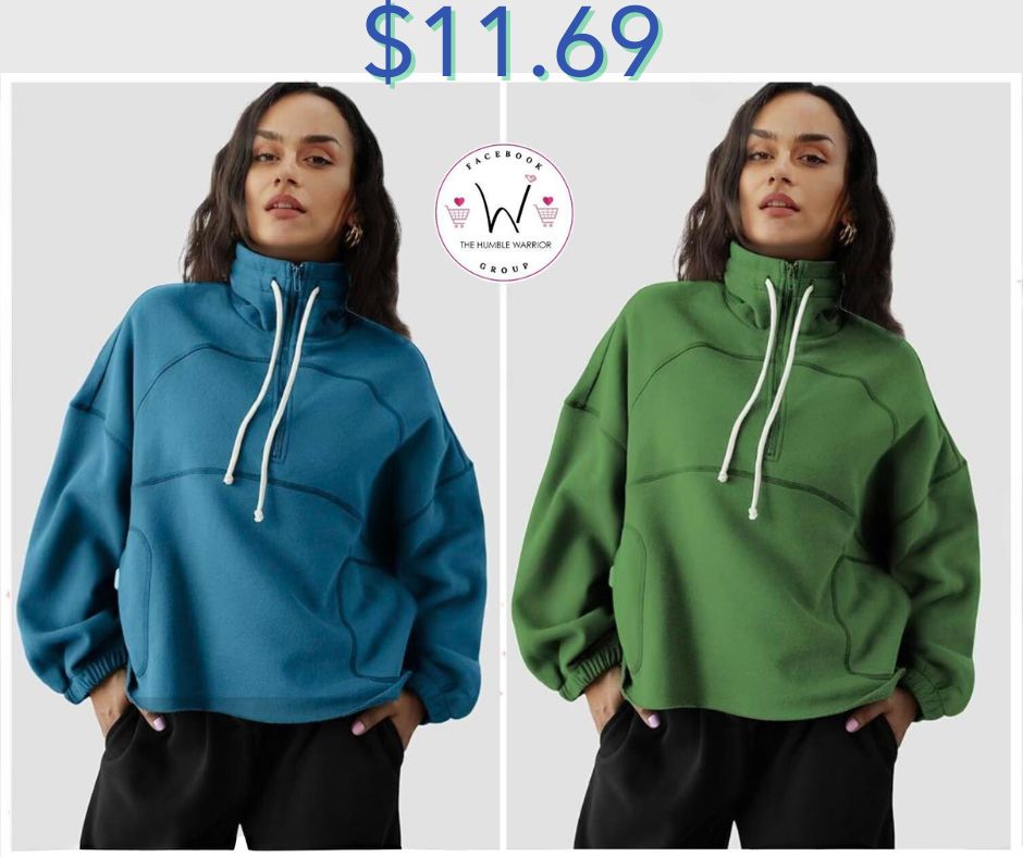 ATHMILE Oversized Half-Zip Sweatshirt