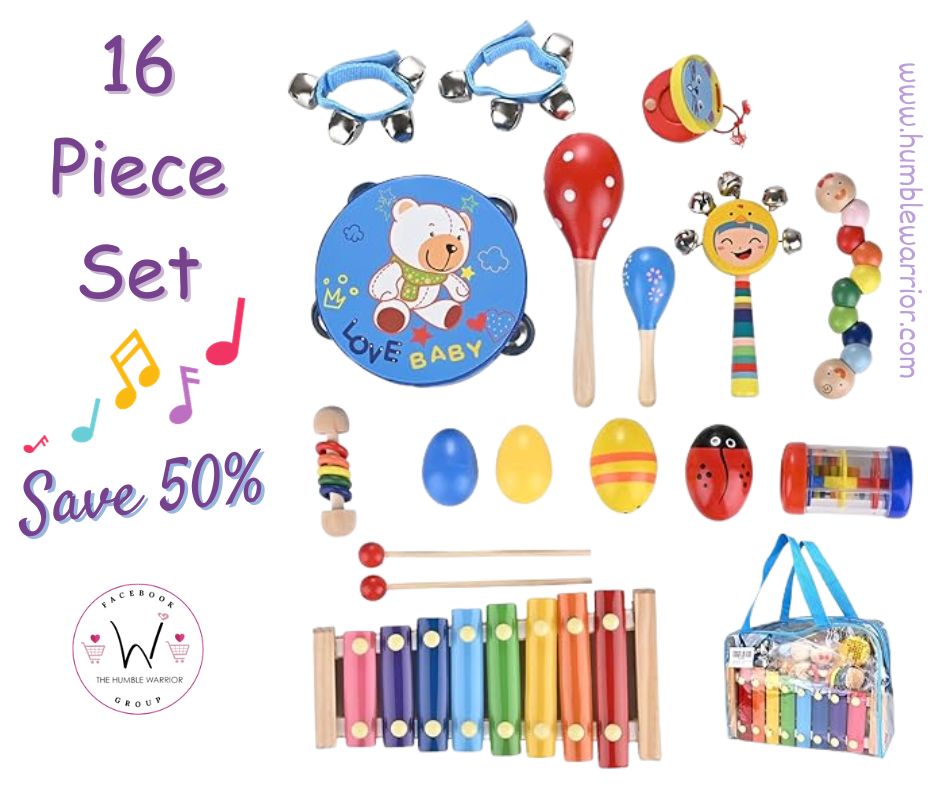 16 Piece Set of Musical Instruments for toddlers