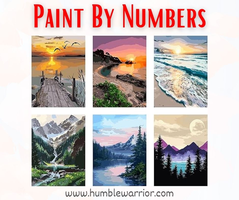 6 Landscapes Paint by Number Sets