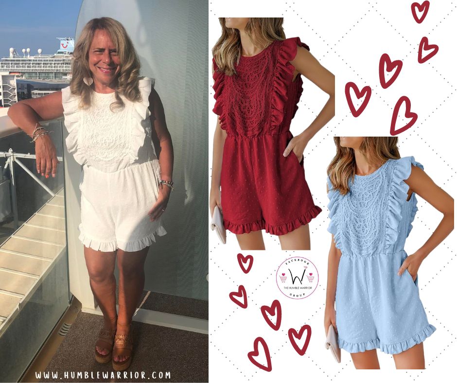 Angashion Swiss Dot Ruffled Romper!!