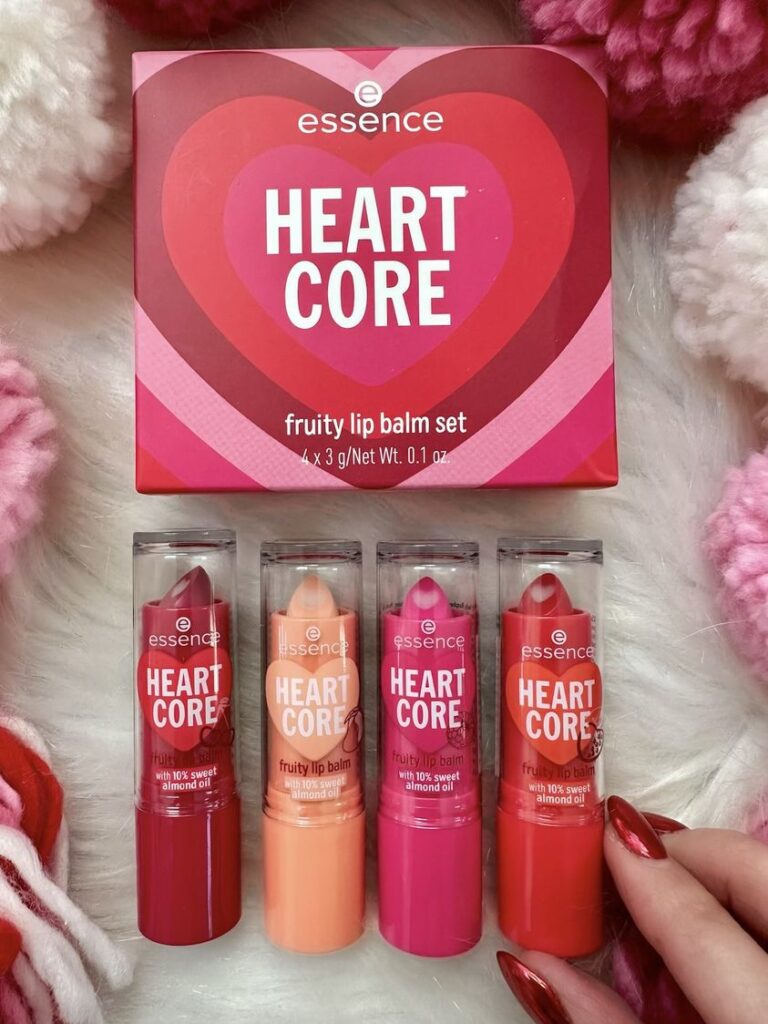 essence heart core fruity lip balm set