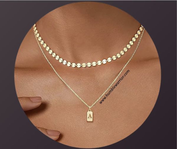 Yesteel double initial necklace