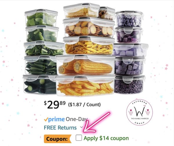 Homberking 32 Pieces Food Storage Containers Set