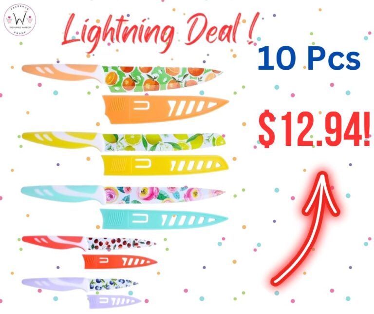 UPTRUST Fruit Pattern Kitchen Knife Set with the protective sheaths!