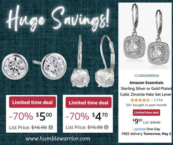 gorgeous Amazon Essentials sterling earrings, rings and necklaces