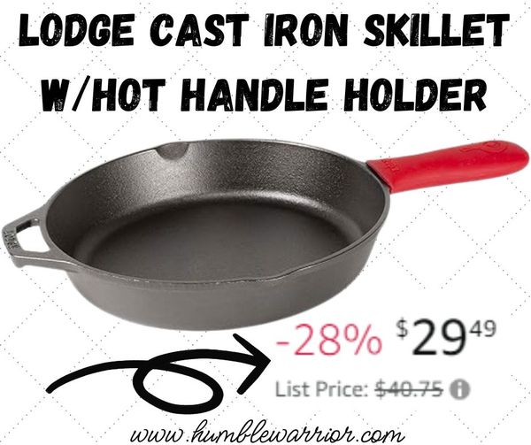 Lodge Cast Iron Skillet, Pre-Seasoned with Silicone Hot Handle Holder